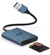 Acer SD Card Reader, USB A 3.0 to Micro Memory Card Reader Aluminum | Dual Slot SD to USB Adapter...