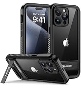 Lanhiem iPhone 15 Pro Case with Kickstand, IP68 Waterproof Dustproof Case Built-in Screen Protect...