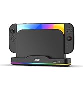 IINE Cooling Fan for Switch 2, Dual-Fan Cooling with Adjustable RGB Lighting, USB Expansion, Plug...