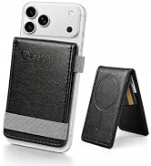 eLusefor MagSafe Wallet with 6 Card Holders – RFID Blocking, Folio Magnetic Phone Wallet Stand, V...
