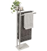 Songtec Towel Rack Stand for Bathroom, 2-Tier Freestanding Towel Holder for Bath Towels, Practica...