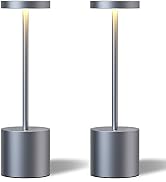 TBBGA 2 Pack Cordless Table Lamps, 5000mAh Rechargeable Battery Powered Lamp, Portable Metal 3-Le...