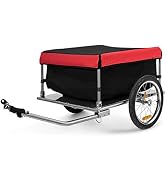 Goplus Cargo Bike Trailer, Folding Frame Quick Release 16’’ Wheels Bicycle Cargo Trailer
