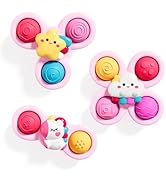ALASOU 3PCS Pop Suction Cup Spinner Sensory Airplane Travel Toys for 1 Year Old Boy Girl Infant T...