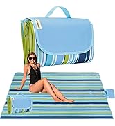 K Y KANGYUN Beach Blanket Outdoor Picnic Blanket Mat 80"x60" Extra Large Waterproof Sand Proof Ca...