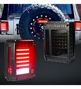 LordandLand J-eep JK Smoke Lens LED Tail Lights with Rear Brake Turn Signal & Reverse Lighting Fu...