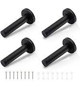 HOME MASTER HARDWARE 4 Pack Black Door Stoppers – 3.5 Inch Heavy Duty 304 Stainless Steel Door St...