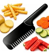 Suuker Crinkle Cut, Wavy Slicer for Potatoes and Veggies, Black | Stainless Steel Crinkle Cutter ...