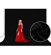10x10 FT Black Backdrop Background for Photography, Large Black Photo Backdrop Curtain Drapes, Hi...