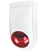 Tolviviov Outdoor Strobe Siren Alarm with 130 dB Alarm and Red Flashing LED Security Light Deterr...