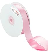 LaRibbons 1 Inch Wide Double Face Satin Ribbon - 25 Yard (123-Pearl Pink)