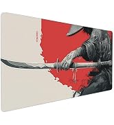 SEIFUD Gaming Mouse Pad, Japanese Samurai Sword Design, 35.4x15.7 Inches, Extended Desk Mat, Non-...