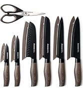 Astercook Knife Set, 13-Piece Kitchen Knives Set with 6 Blade Guards, Black Anti-Rust & Non-Stick...