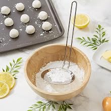 Double Fine Mesh Oil & Fat Strainer Skimmer Spoon with 8 1/4 Inch Handle, Frying Utensil