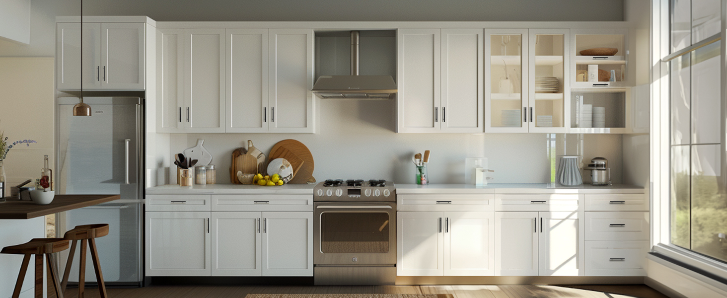 black cabinet handles