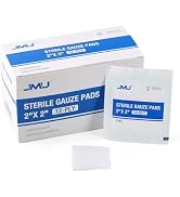 JMU Sterile Gauze Pads 2x2, 100 Pack, 12-ply Woven Sponges Cotton Medical Gauze Pads for Wound Ca...