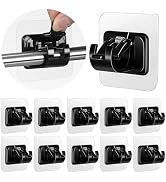 ARTOSHIN 12PCS Self Adhesive Curtain Rod Holder, No Drill Curtain Rod Brackets, Nail Free Adjusta...