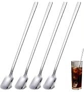 Long Handle Iced Tea Spoons Set of 4, 11.4-Inch Extra Long Stainless Steel Coffee Stirrers for Ta...