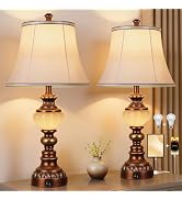 27'' Farmhouse Tall Table Lamps Set of 2 for Living Room, Traditional Vintage Bedside Table Lamps...
