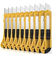 Nicpro 10 PCS Utility Knife Set, 18 mm Retractable Box Cutters Bulk Razor Knife with 10 PCS Extra...