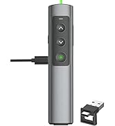 Rechargeable Green Laser Pointer Presentation Clicker for Laptop PowerPoint, USB-A USB-C Wireless...