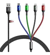 YTLUSN Multi Charging Cable(2Pack 6FT), 4 in 1 Charger Cable Braided Multiple USB Cable Universal...
