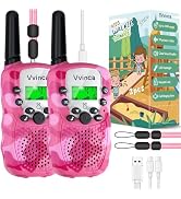 Vvinca Rechargeable Walkie Talkies for Kids 2 Pack, 5-7 Year Old Boy Toys Long Range 22 Channels ...