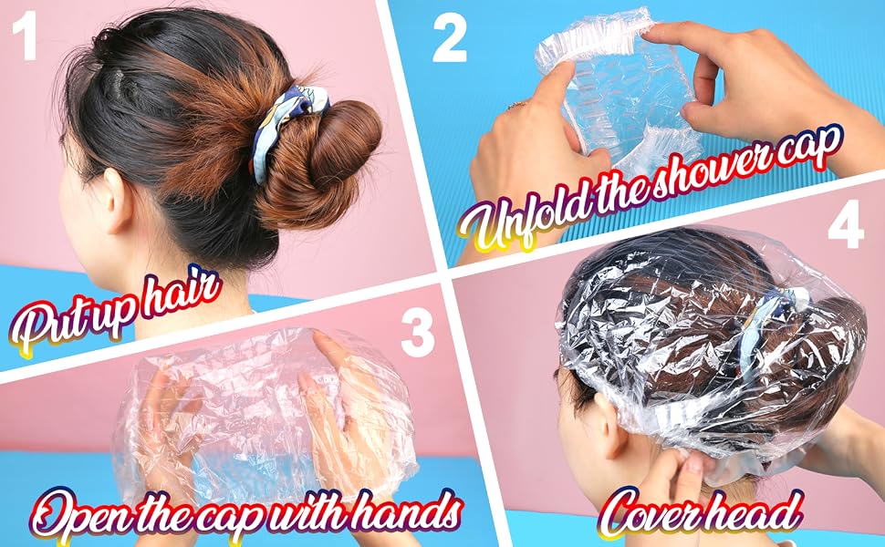how to wear plastic shower caps