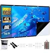 Black Backing Projector Screen 60 Inch VERCORKIN Outdoor Indoor Portable Projection Screens Movie...