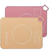 Silicone Baby Placemat, Kids Placemats for Dining Table, Montessori Place Mat, Waterproof Table M...