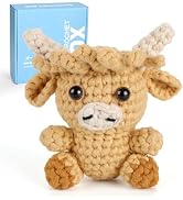 Crochet Box Crochet Kit for Beginner, Highland Cow Easy Learn How to Crochet Stuffed Animals Amig...