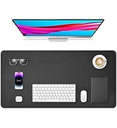 Yuwiiuuo Leather Desk Pad Protector, Office Desk Mat, Large Mouse Pad, Non-Slip PU Leather Desk B...