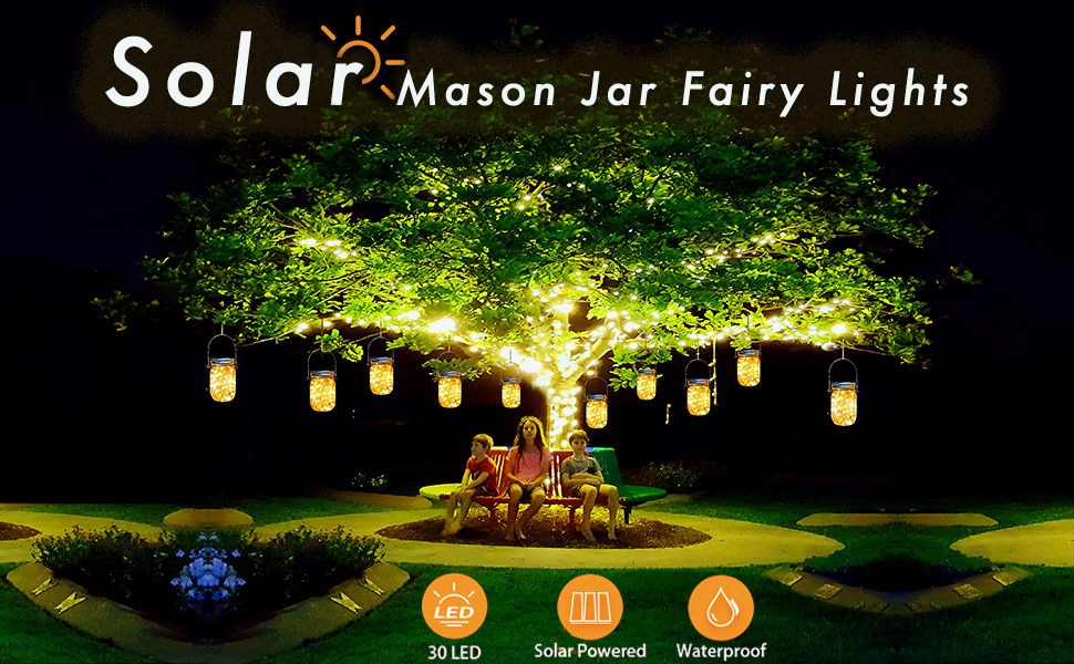 Aikeve mason jar solar lantern lights