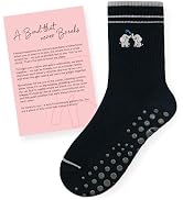 CoolMate Embroidered Pilates Socks with Grips for Women, Yoga Socks, Crew Non Slip Women for Work...