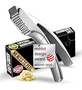 Lifetime Replacement Garlic Press Stainless Steel No Need to Peel, Detachable Handle for Coarse M...