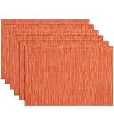 SHACOS Placemats Set of 6 Woven Vinyl Place Mats for Dining Table Indoor Outdoor Table Mats Wipe ...