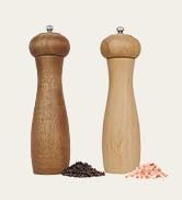 ManGotree Wooden Pepper and Salt Mill Set, Refillable Salt & Pepper Grinder Set, Pepper Mill with...