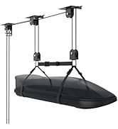 TooTaci Cargo Box Pulley System for Garage, Heavy Duty Ceiling Storage Lift with 3 Metal Pulley H...