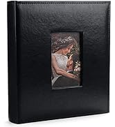 4x6 Photo Album with Memo Area, Luxury Leather Cover Photo Album Holds 300 Vertical and Horizonta...