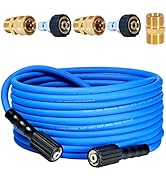 TOOLCY Super Flexible Pressure Washer Hose 30ft, 3300 PSI Kink Resistant Power Washer Hose 1/4 in...