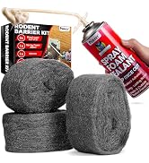 Rodent Barrier Kit, 3PCS Steel Wool Included PU Foam Hole Filler, 3.2