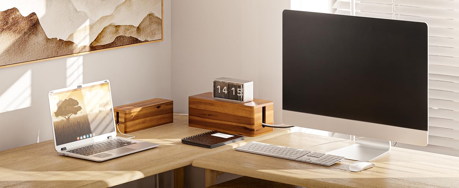 2 cable box place on table with computers