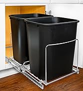 LYNK PROFESSIONAL Double Pull Out Trash Can Under Cabinet - Under Sink Trash Can Slider - Trash ...