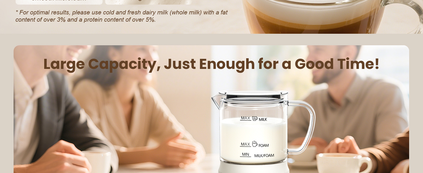 milk steamer and frother for latte