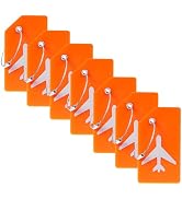 7 Pack Silicone Luggage Tag for Suitcases with Stainless Loop, TSA Approved, Privacy Protection T...