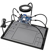 Kaisi Helping Hands Soldering Station with 10X LED Magnifying Glass | Soldering Mat Base, 6 Flexi...