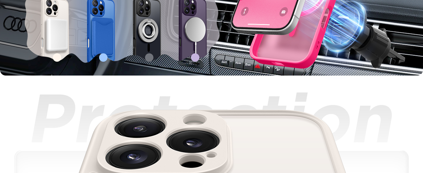 iPhone 16 Pro Max Case Compatible with Magsafe, 2X Screen Protector Shockproof Phone Cover