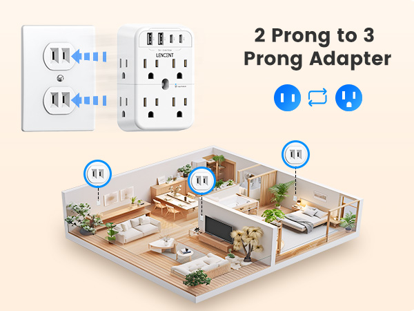 3 prong 2 prong adapter