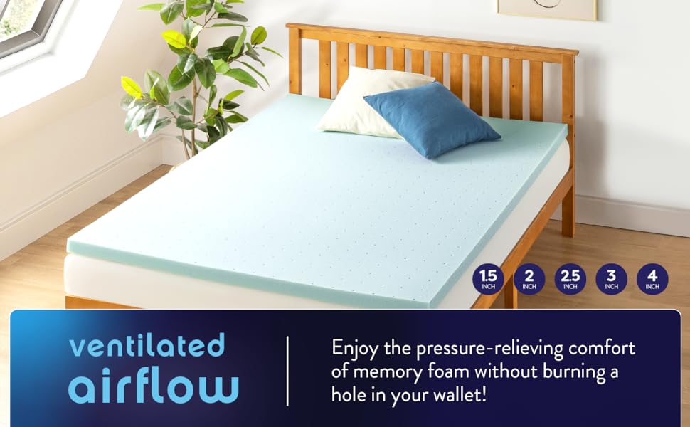COOLING GEL, mattress topper, memory foam , VENTILATED TOPPER