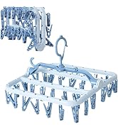 Foshine Clothes Drying Racks Foldable Clip Hangers Drip Hanger Plastic with 32 Drying Clips Wind-...